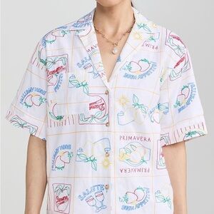 Damson Madder Bon Appetito Embroidered shirt